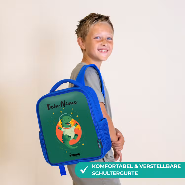 Dino - Planeet - Sterren - Groen Kinderrugzak - Blauw middel -sfeer3_DE