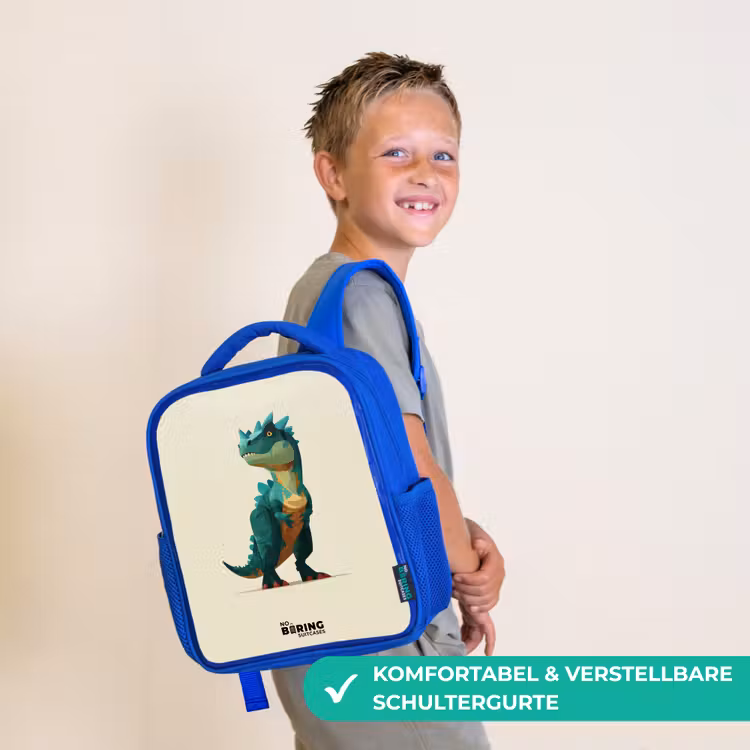 Dino - Dier - Groen Kinderrugzak - Blauw middel -sfeer3_DE