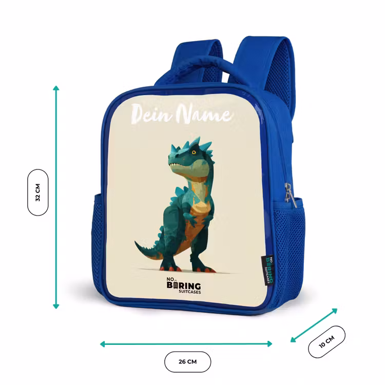 Dino - Dier - Groen Kinderrugzak - Blauw middel -productfoto_formaten