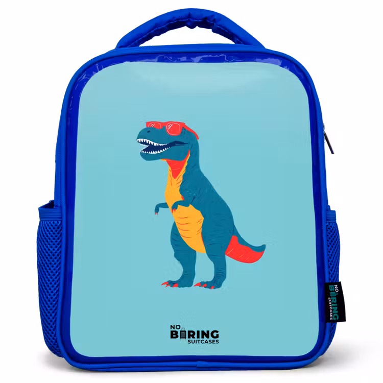 Dino - Dier - Zonnebril Kinderrugzak - Blauw middel -3d
