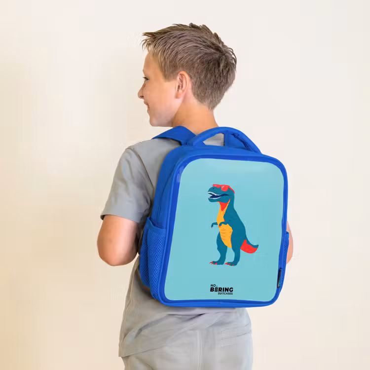 Dino - Dier - Zonnebril Kinderrugzak - Blauw middel -sfeer2