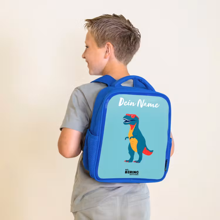 Dino - Dier - Zonnebril Kinderrugzak - Blauw middel -sfeer2