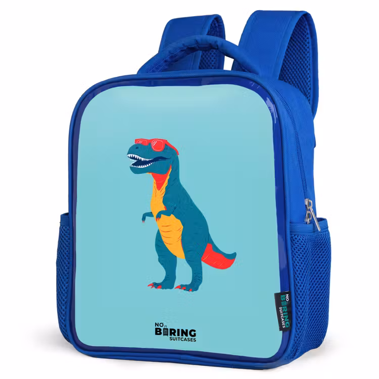Dino - Dier - Zonnebril Kinderrugzak - Blauw middel -schuin