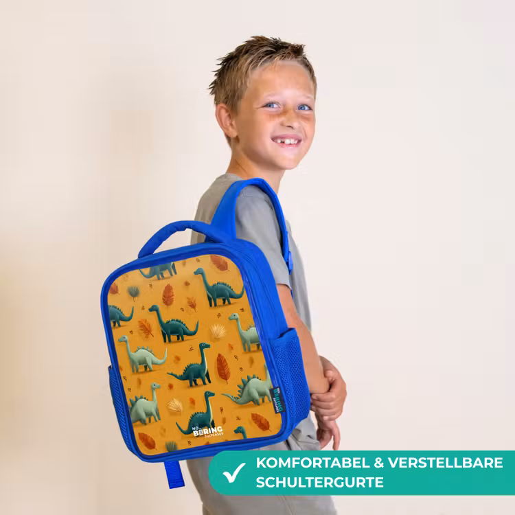 Dino - Dieren - Patroon Kinderrugzak - Blauw middel -sfeer3_DE