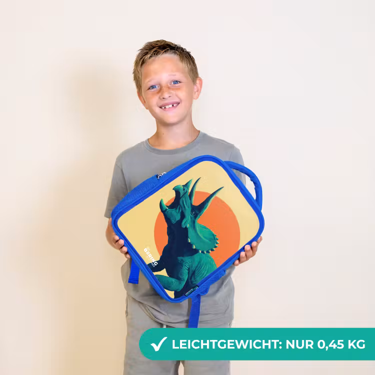 Dino - Triceratops - Dier Kinderrugzak - Blauw middel -sfeer1_DE