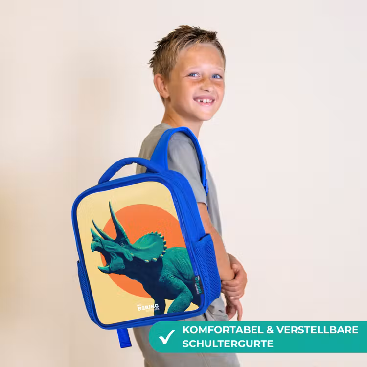 Dino - Triceratops - Dier Kinderrugzak - Blauw middel -sfeer3_DE