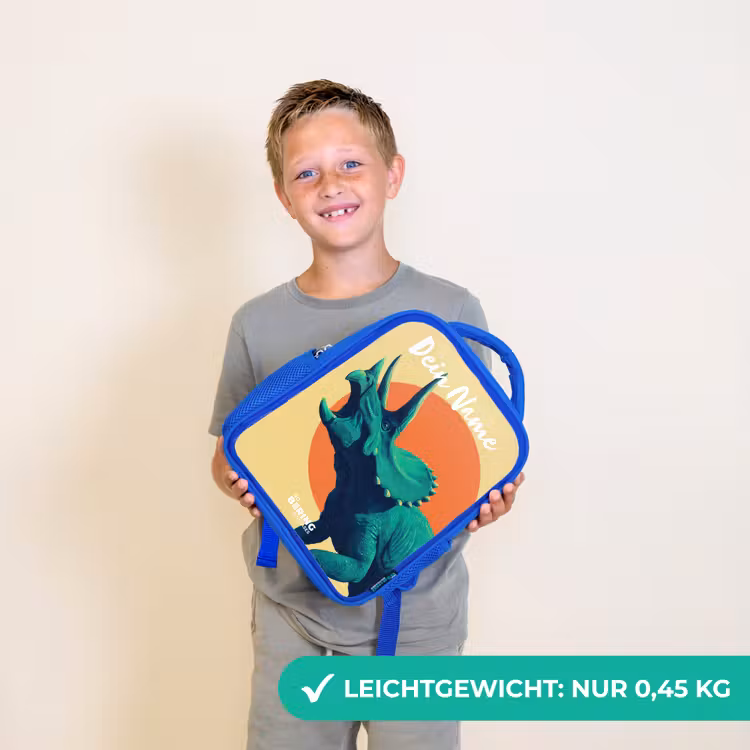 Dino - Triceratops - Dier Kinderrugzak - Blauw middel -sfeer1_DE