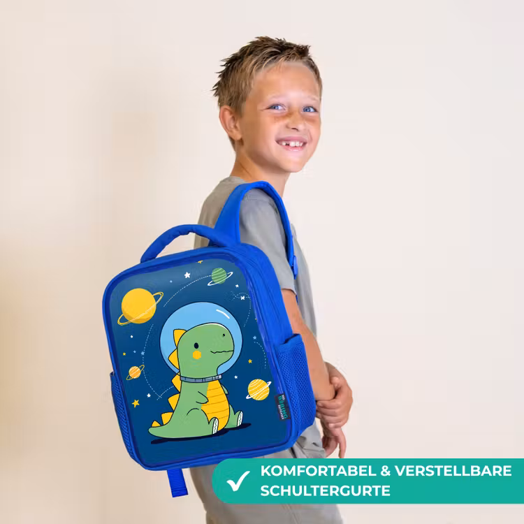 Dino - Ruimte - Planeten Kinderrugzak - Blauw middel -sfeer3_DE