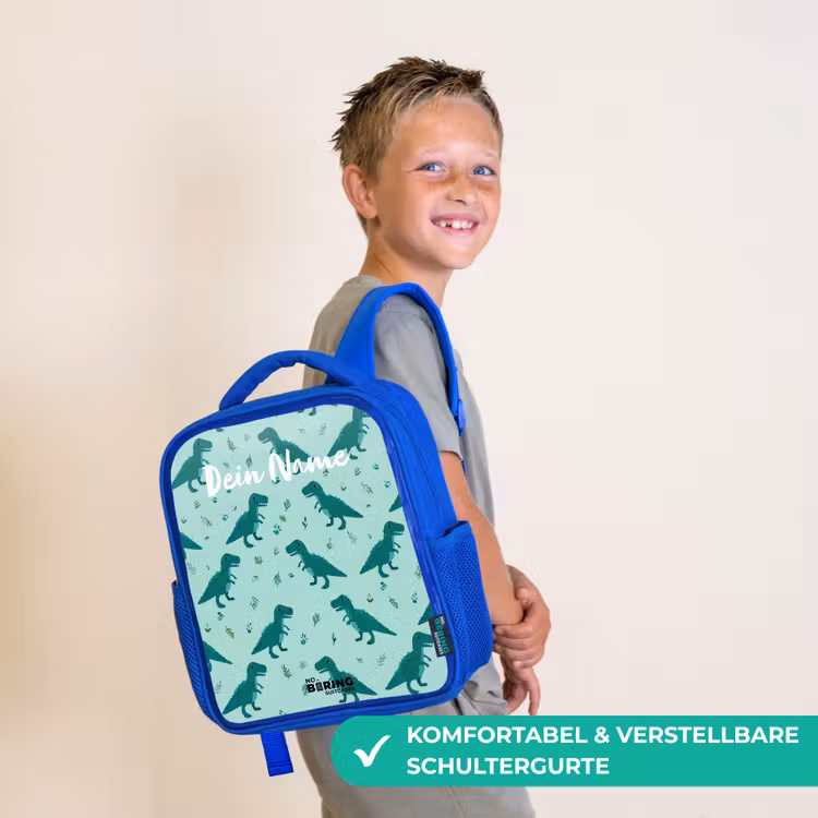 Dinos - Patroon - Groen Kinderrugzak - Blauw middel -sfeer3_DE