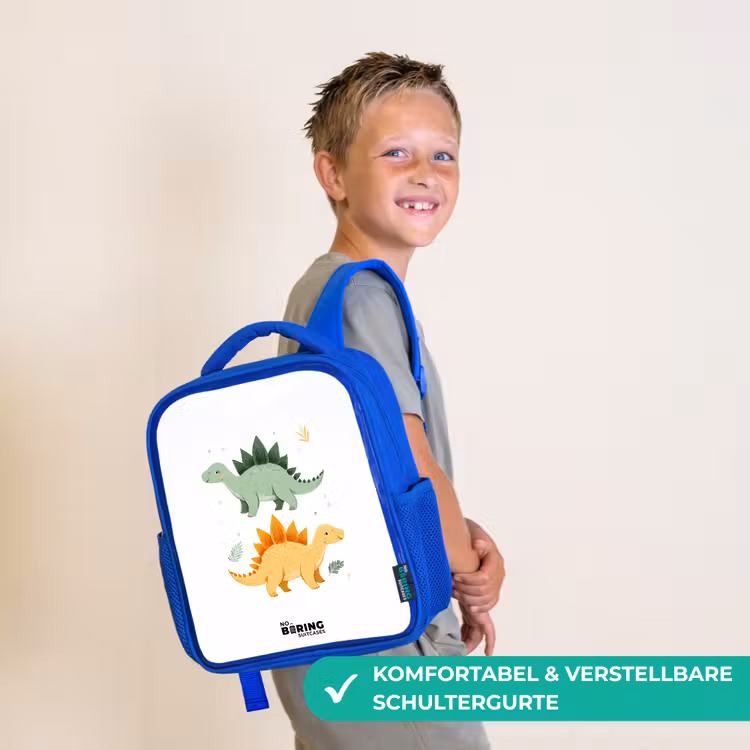 Dinos - Dieren - Groen - Oranje Kinderrugzak - Blauw middel -sfeer3_DE