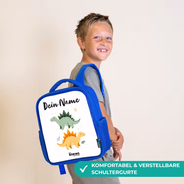 Dinos - Dieren - Groen - Oranje Kinderrugzak - Blauw middel -sfeer3_DE