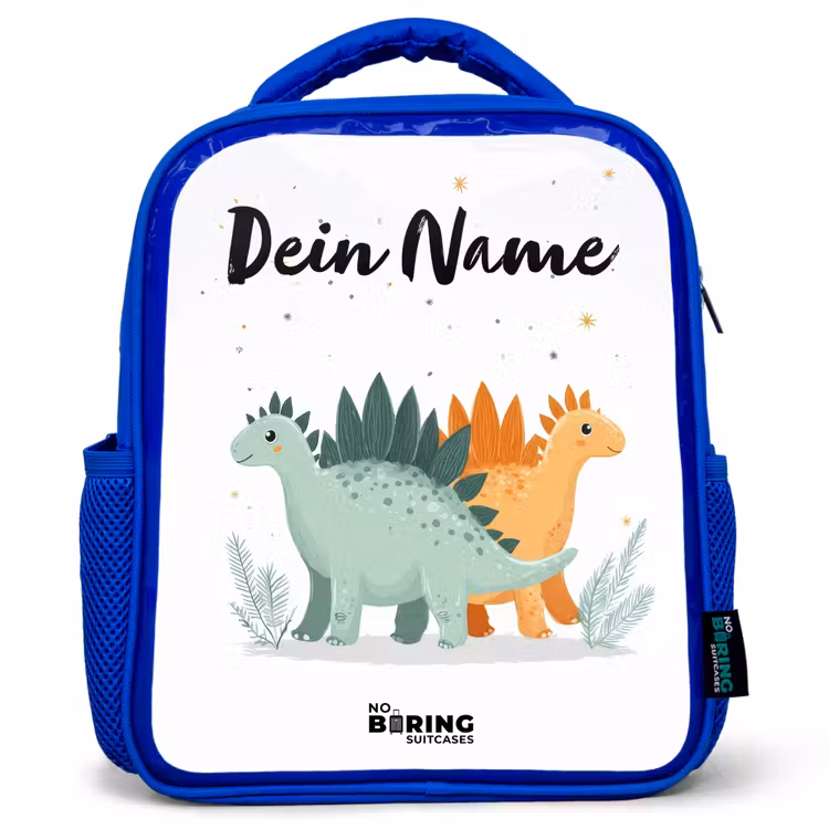 Dinos - Dieren - Sterren Kinderrugzak - Blauw middel -3d
