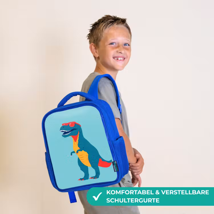 Dinosaurus - Blauw - Zonnebril Kinderrugzak - Blauw middel -sfeer3_DE