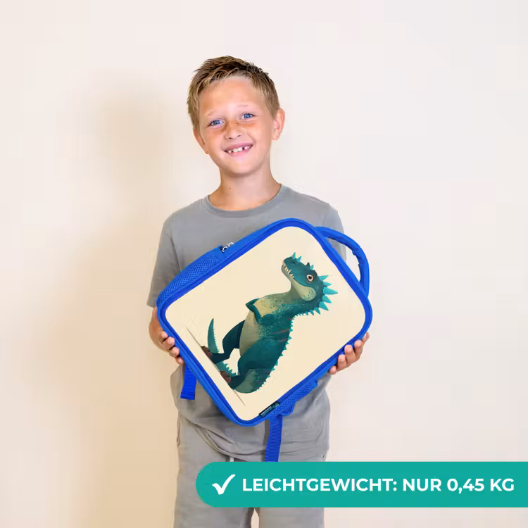 Dinosaurus - Turquoise - Stekels Kinderrugzak - Blauw middel -sfeer1_DE