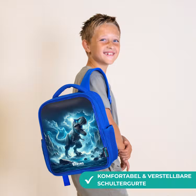Donderslagdino Kinderrugzak - Blauw middel -sfeer3_DE