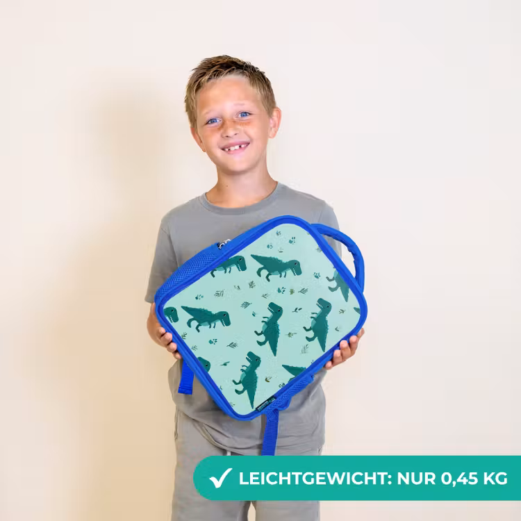 Donkergroen - Dinosaurussen - Afdrukken - Bladeren Kinderrugzak - Blauw middel -sfeer1_DE