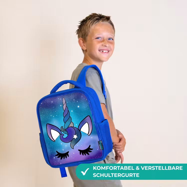 Eenhoorn - Sterrenhemel - Ster - Blauw Kinderrugzak - Blauw middel -sfeer3_DE