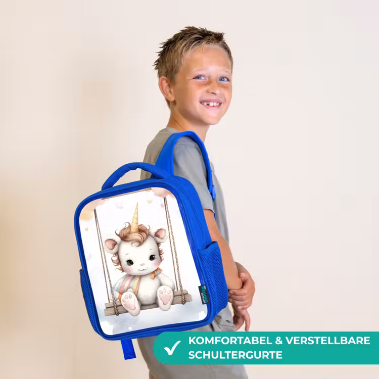 Eenhoorn - Dier - Kinderen - Unicorn Kinderrugzak - Blauw middel -sfeer3_DE