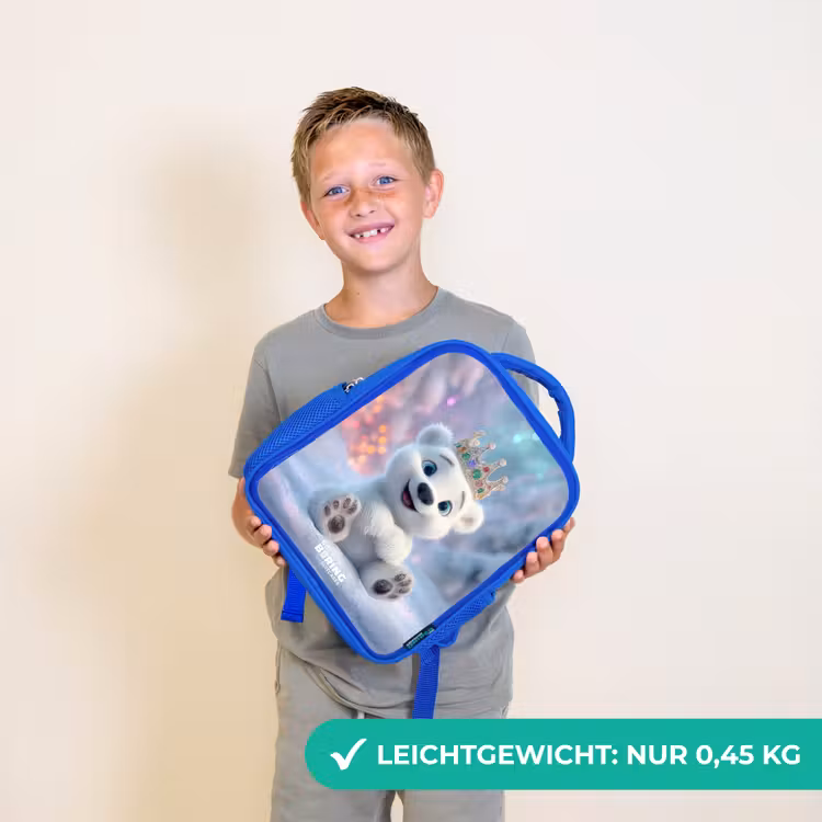 IJsbeer - Kroon - Winter Kinderrugzak - Blauw middel -sfeer1_DE