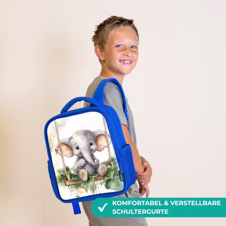Olifant - Dier - Kinderen - Jungle Kinderrugzak - Blauw middel -sfeer3_DE