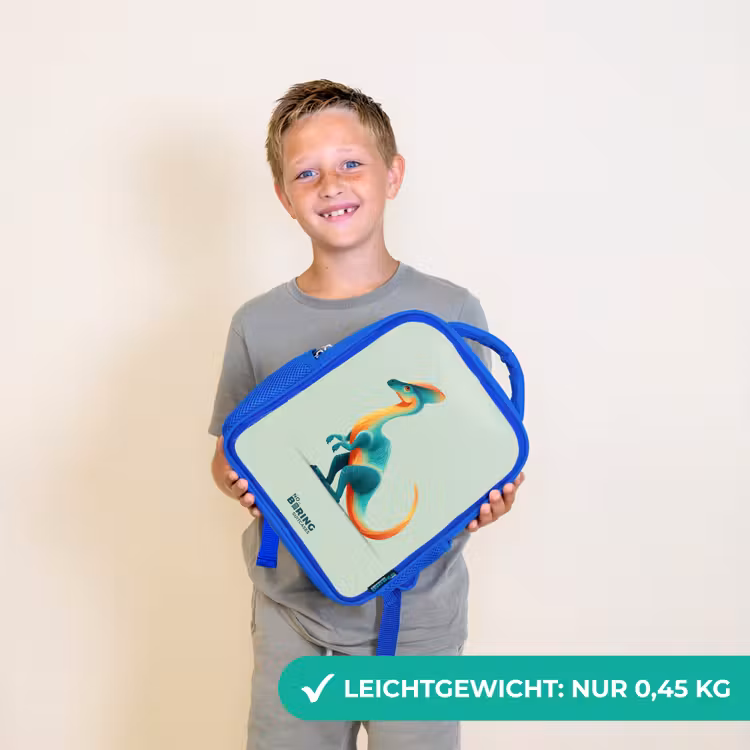 Elegante dino met kam Kinderrugzak - Blauw middel -sfeer1_DE