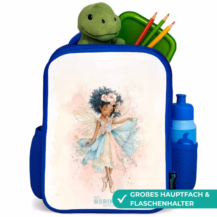 Elf - Ballet - Kleurrijk Kinderrugzak - Blauw middel -inhoud_DE
