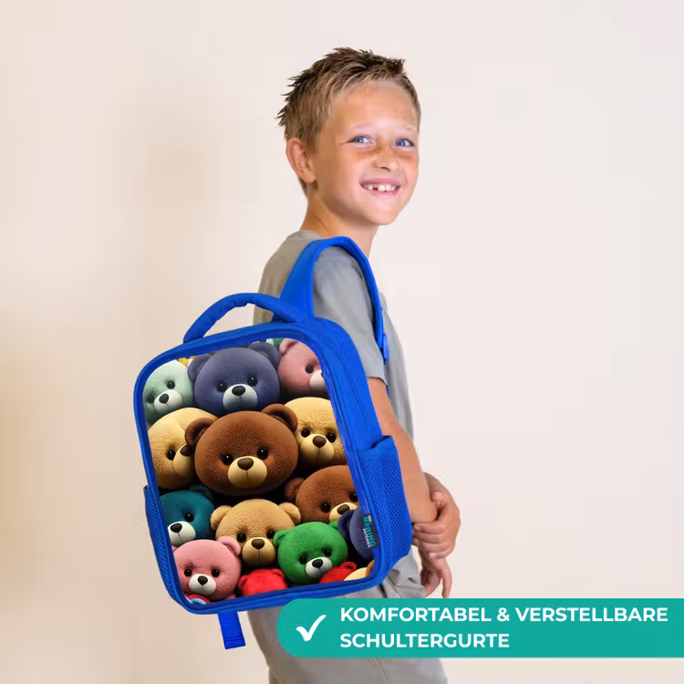 Bonte Berenbende Kinderrugzak - Blauw middel -sfeer3_DE