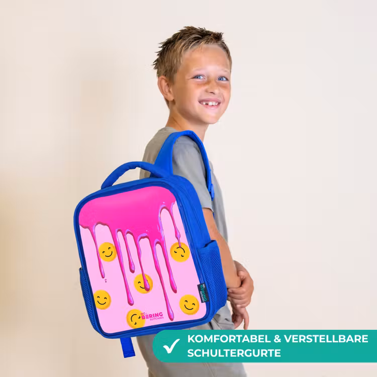 Verf - Smiley - Roze Kinderrugzak - Blauw middel -sfeer3_DE