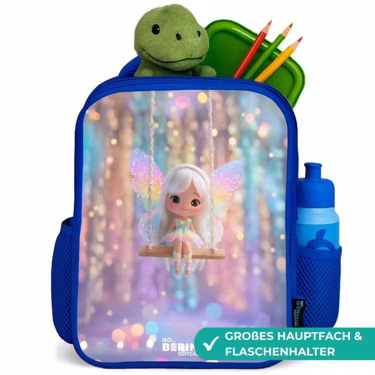 Fee - Elf - Regenboog Kinderrugzak - Blauw middel -inhoud_DE