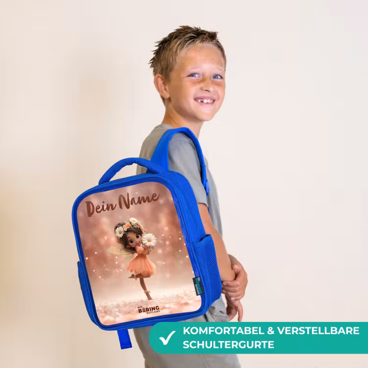 Fee met madeliefjes Kinderrugzak - Blauw middel -sfeer3_DE