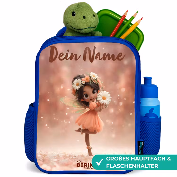Fee met madeliefjes Kinderrugzak - Blauw middel -inhoud_DE