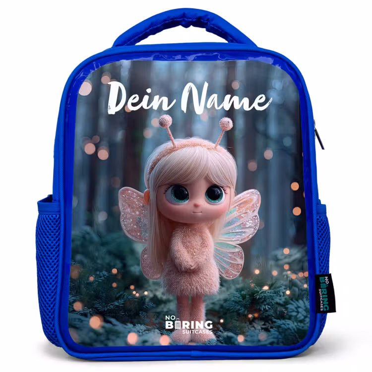 Fairy - Bos - Glitters Kinderrugzak - Blauw middel -3d