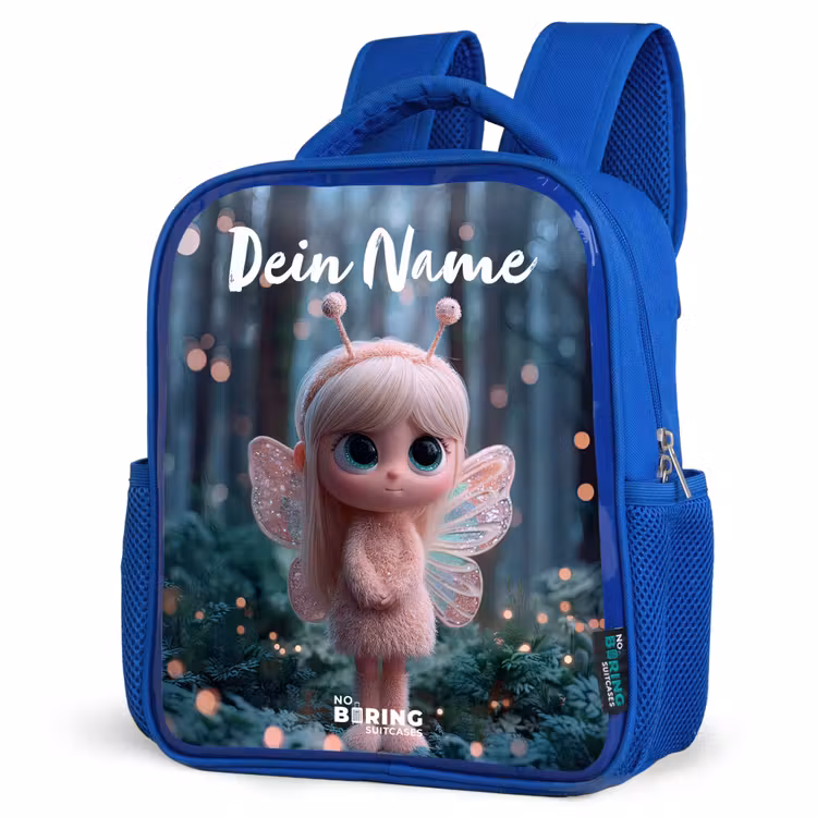 Fairy - Bos - Glitters Kinderrugzak - Blauw middel -schuin
