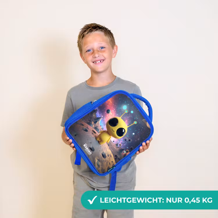 Vrolijk buitenaards wezentje Kinderrugzak - Blauw middel -sfeer1_DE