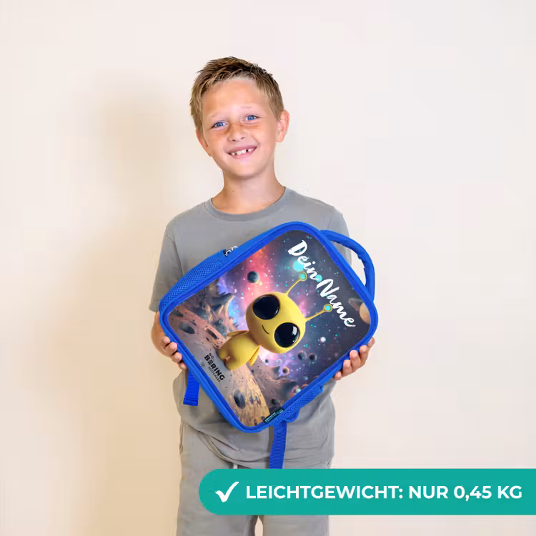 Vrolijk buitenaards wezentje Kinderrugzak - Blauw middel -sfeer1_DE