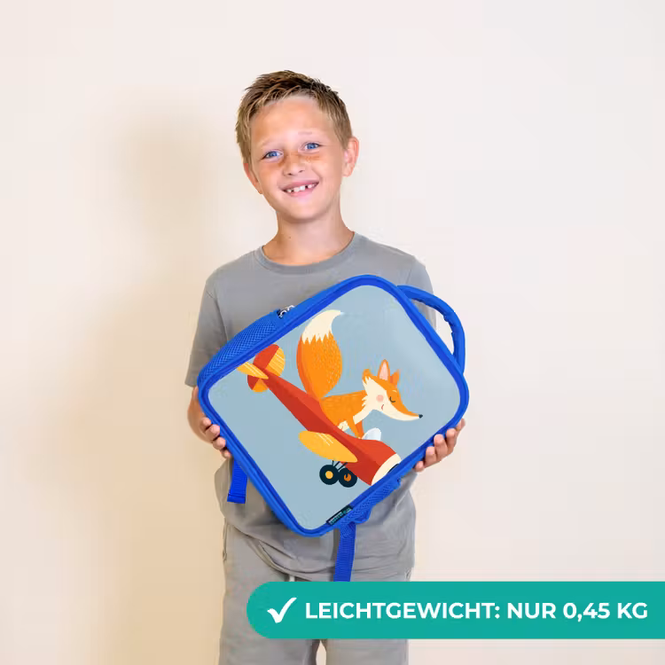 Vos - Vliegtuig - Blauw Kinderrugzak - Blauw middel -sfeer1_DE