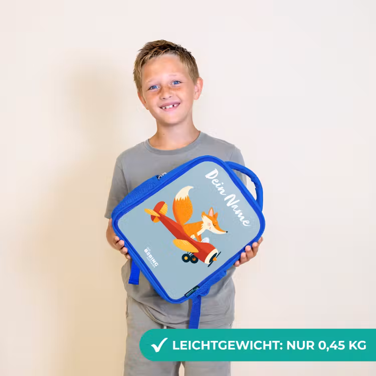 Vos - Vliegtuig - Vliegen Kinderrugzak - Blauw middel -sfeer1_DE