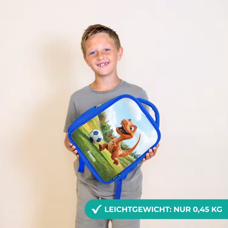 Voetbal - Dino - Sport Kinderrugzak - Blauw middel -sfeer1_DE