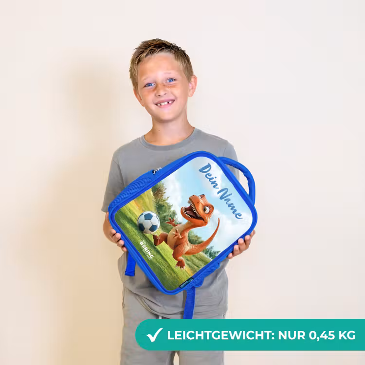 Voetbal - Dino - Sport Kinderrugzak - Blauw middel -sfeer1_DE