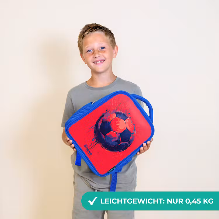 Voetbal - Verf - Blauw - Rood Kinderrugzak - Blauw middel -sfeer1_DE