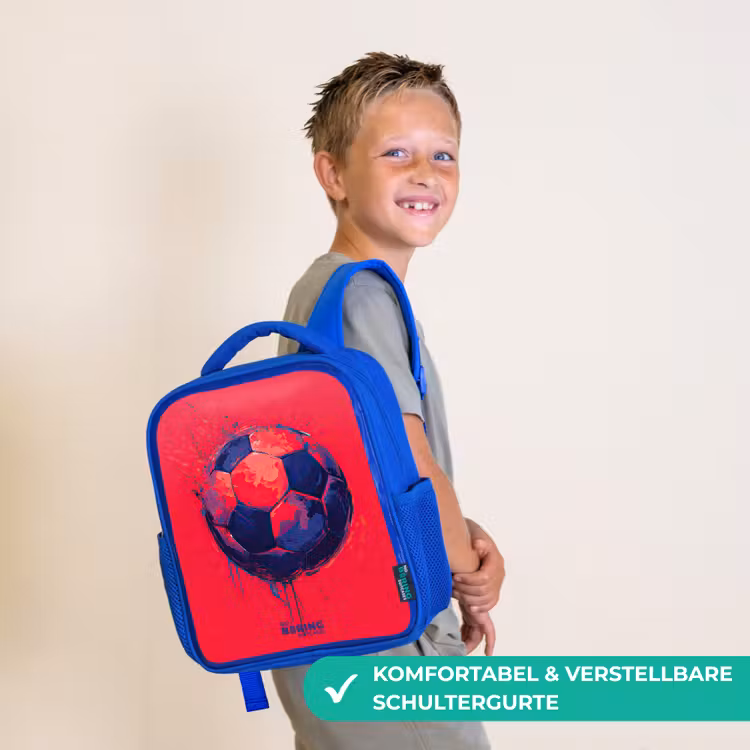 Voetbal - Verf - Blauw - Rood Kinderrugzak - Blauw middel -sfeer3_DE