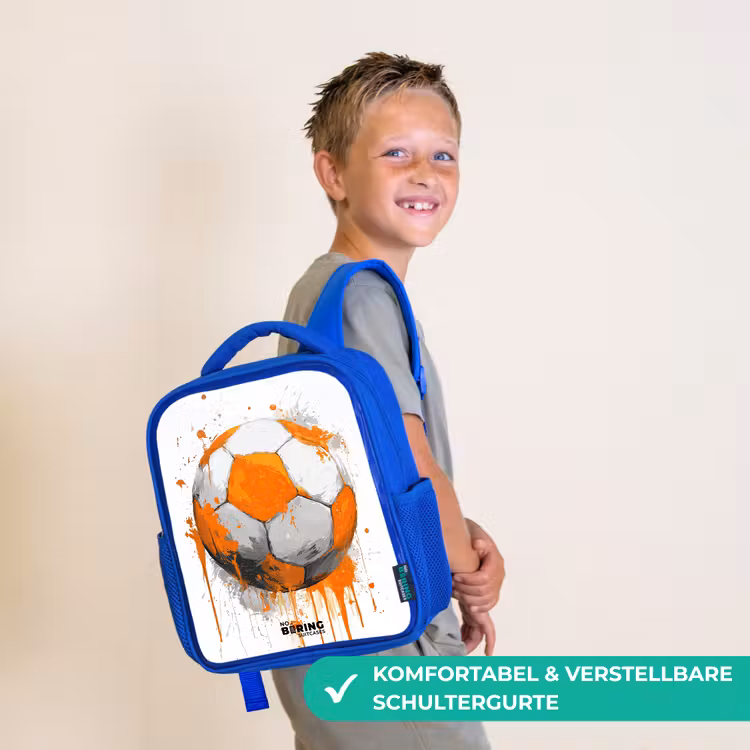 Voetbal - Verf - Oranje Kinderrugzak - Blauw middel -sfeer3_DE