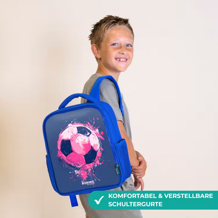 Voetbal - Verf - Roze - Blauw Kinderrugzak - Blauw middel -sfeer3_DE