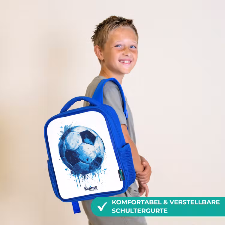 Voetbal - Inktspatten - Blauw - Bal Kinderrugzak - Blauw middel -sfeer3_DE