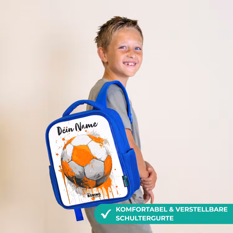 Voetbalvibes - Verf - Oranje Kinderrugzak - Blauw middel -sfeer3_DE