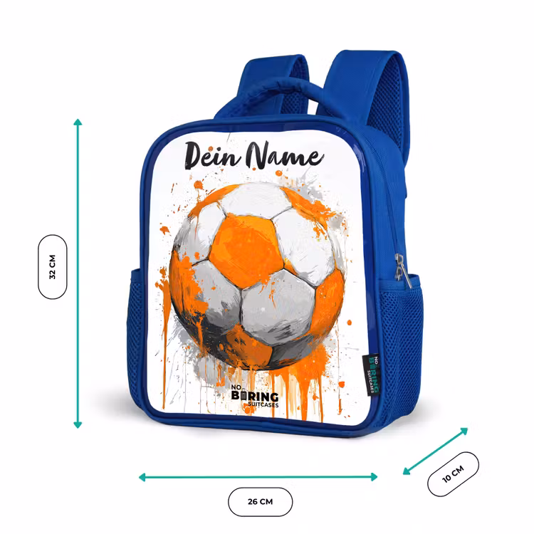 Voetbalvibes - Verf - Oranje Kinderrugzak - Blauw middel -productfoto_formaten
