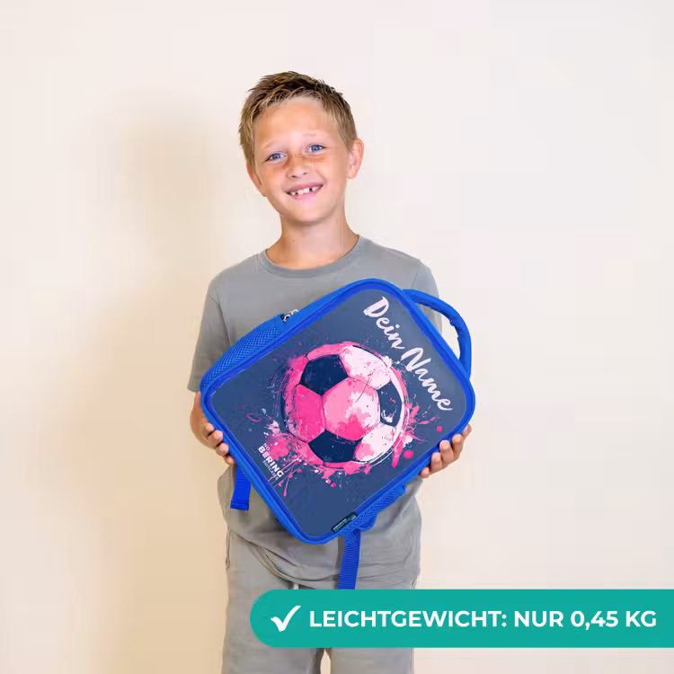 Voetbalvibes - Verf - Roze - Blauw Kinderrugzak - Blauw middel -sfeer1_DE
