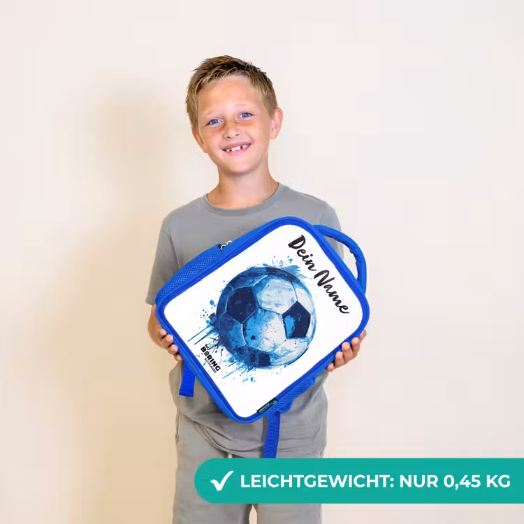 Voetbalvibes - Inktspatten - Blauw Kinderrugzak - Blauw middel -sfeer1_DE