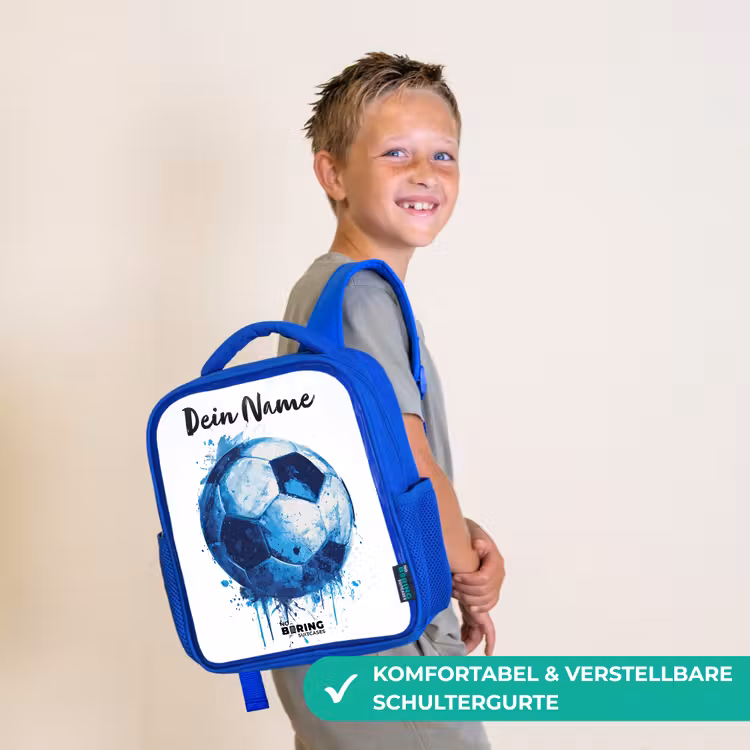 Voetbalvibes - Inktspatten - Blauw Kinderrugzak - Blauw middel -sfeer3_DE