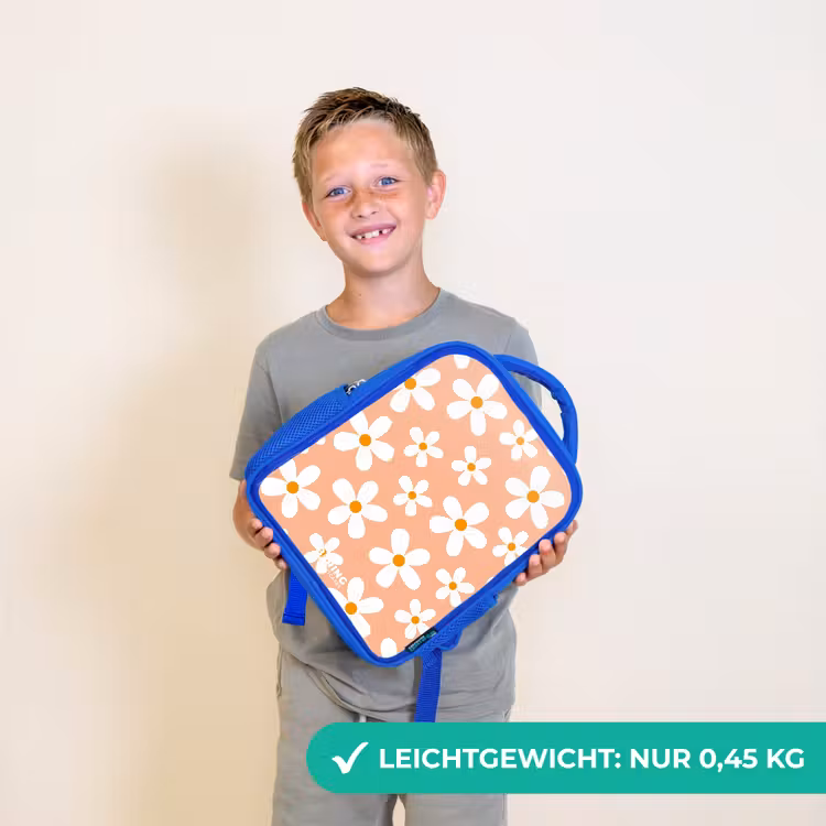 Madeliefjesmania perzik Kinderrugzak - Blauw middel -sfeer1_DE